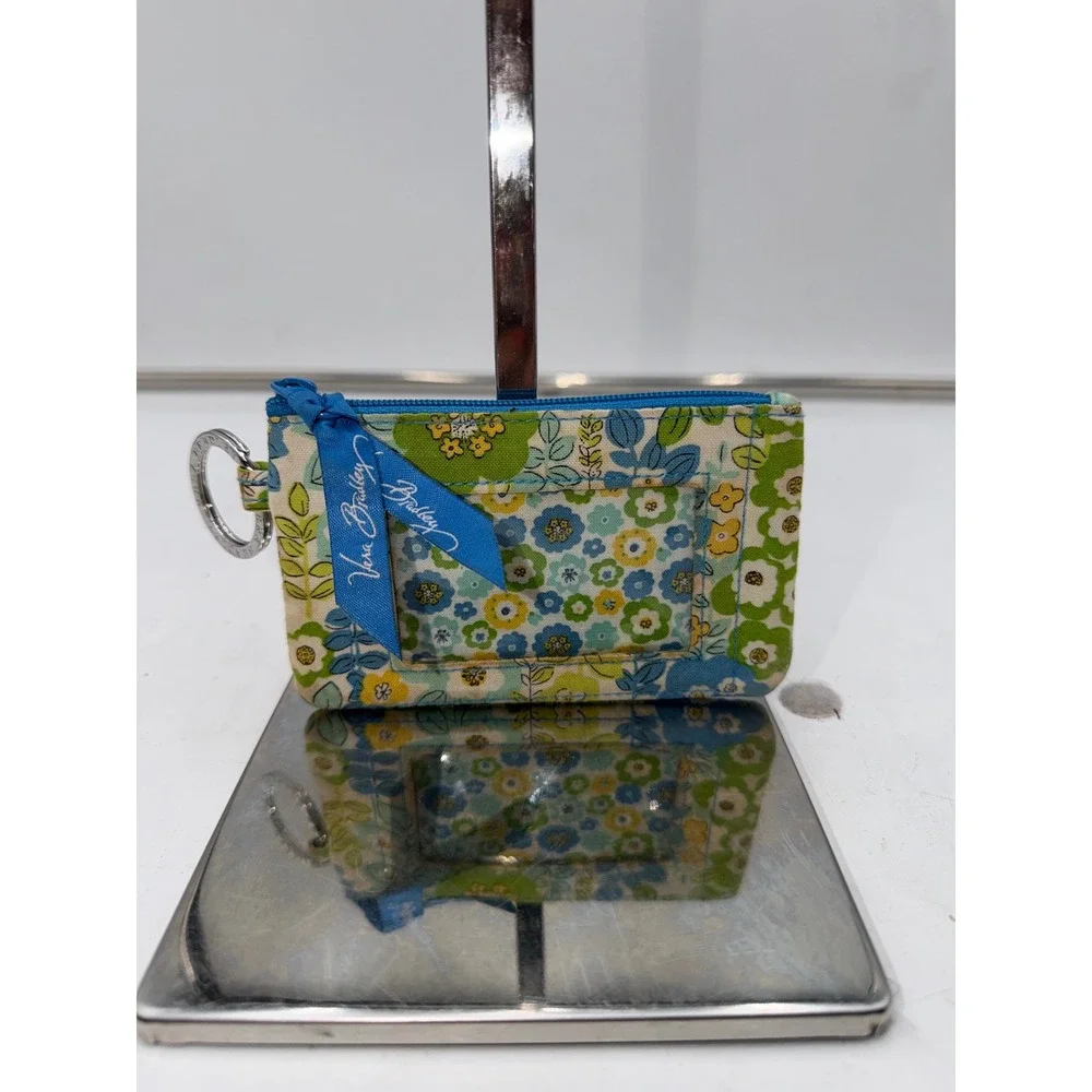 Vera Bradley Zip ID Case Card Holder Wallet Key Ring Blue Rhapsody (retired)